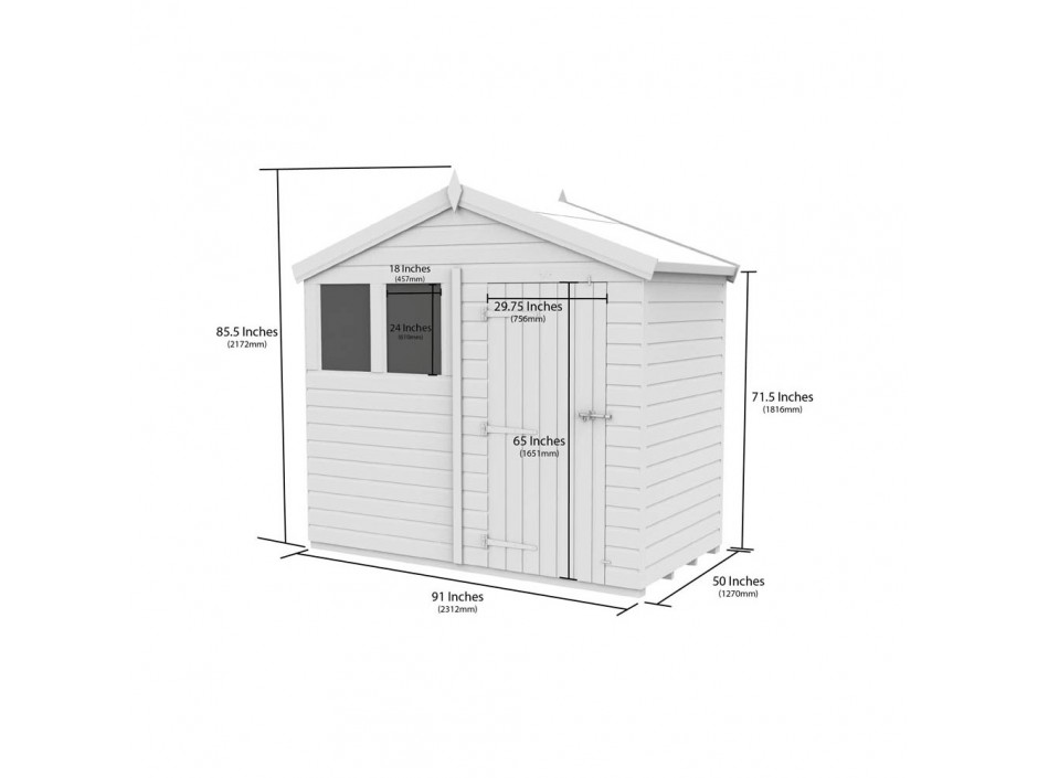 F&F 8ft x 4ft Apex Shed