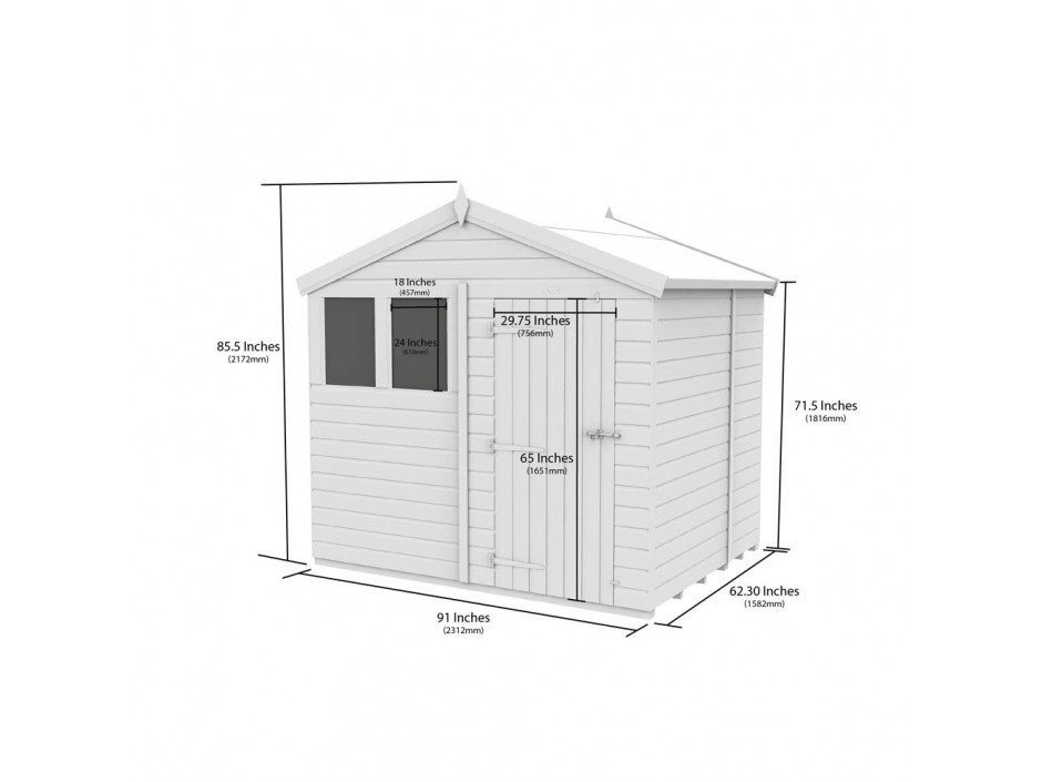 F&F 8ft x 5ft Apex Shed