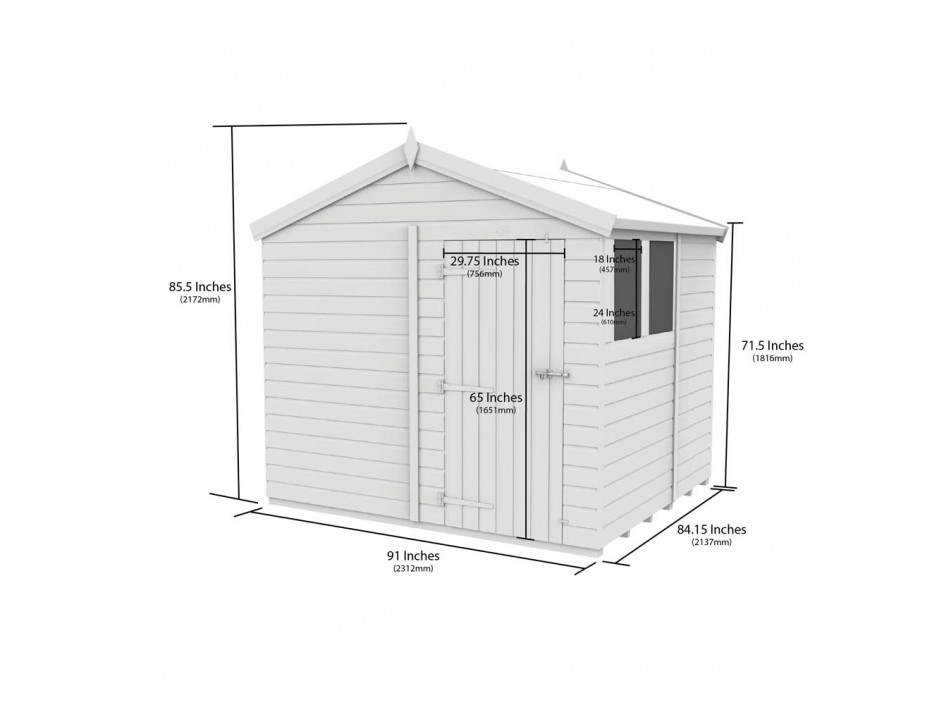 F&F 8ft x 7ft Apex Shed