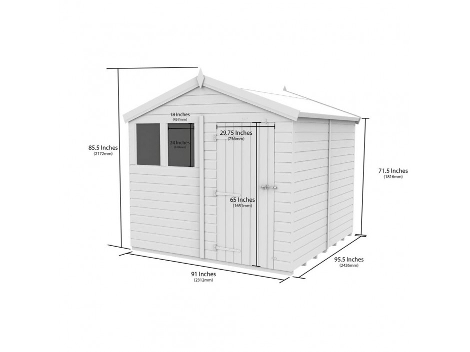 F&F 8ft x 8ft Apex Shed