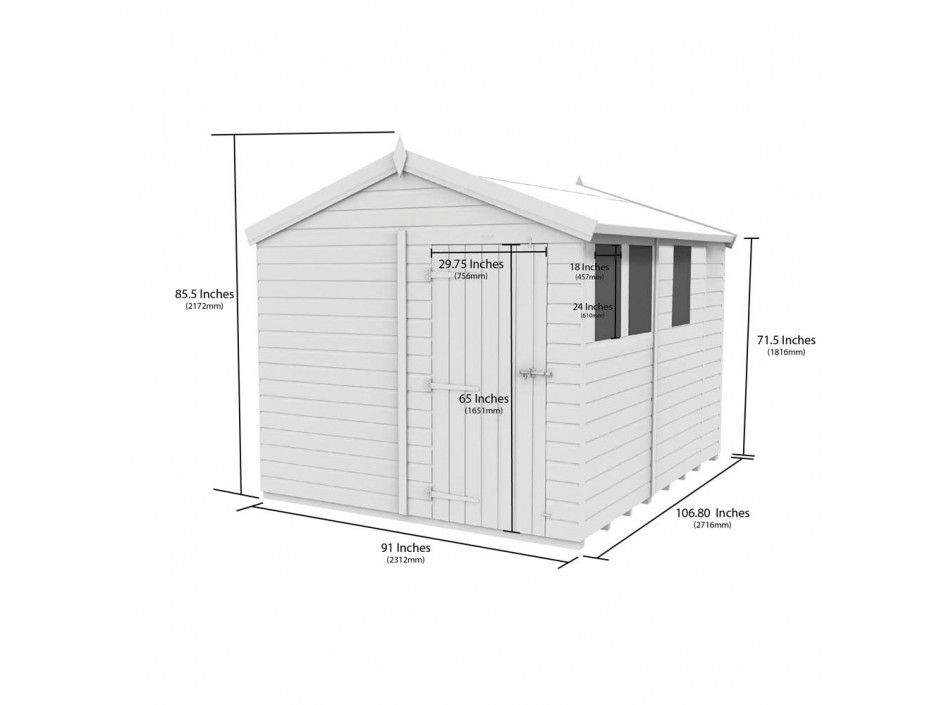 F&F 8ft x 9ft Apex Shed