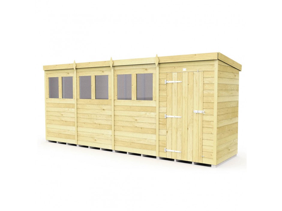 F&F 4ft x 16ft Pent Shed