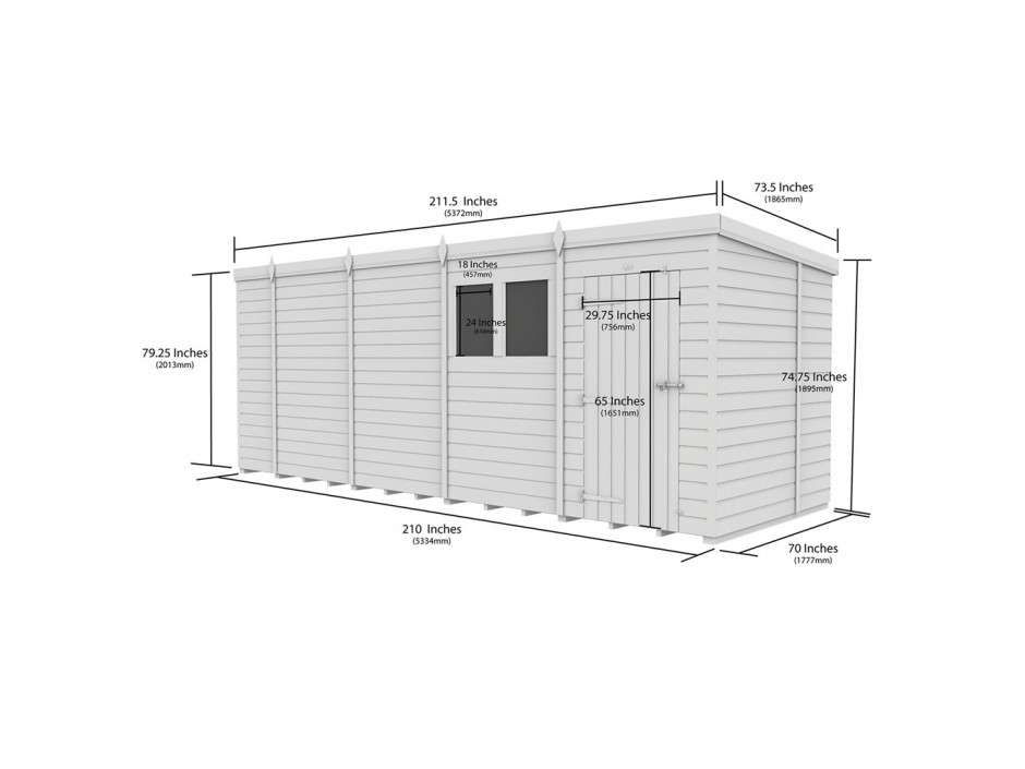 F&F 18ft x 6ft Pent Shed