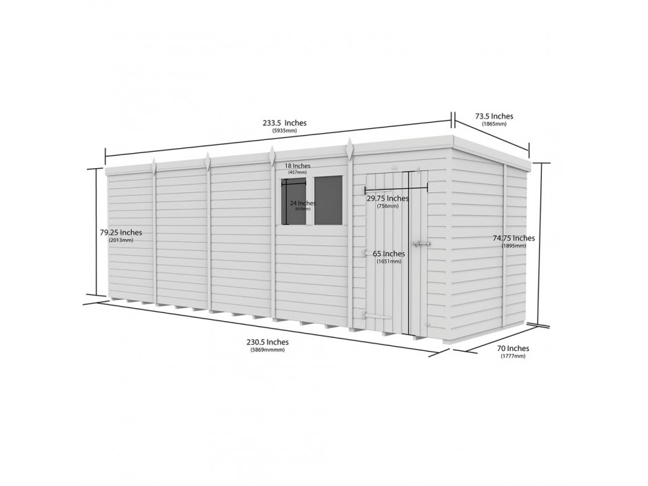 F&F 20ft x 6ft Pent Shed