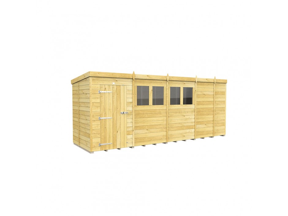 F&F 5ft x 17ft Pent Shed