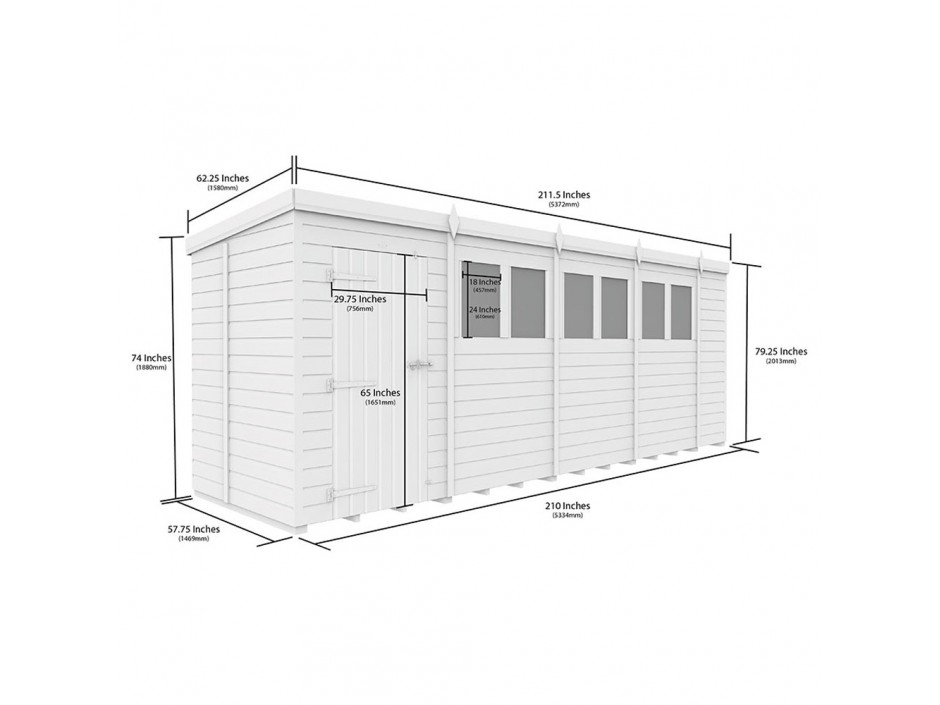 F&F 18ft x 5ft Pent Shed