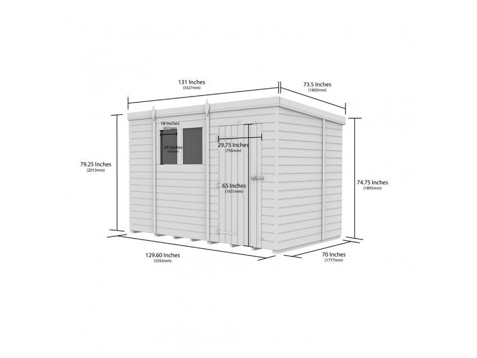 F&F 11ft x 6ft Pent Shed