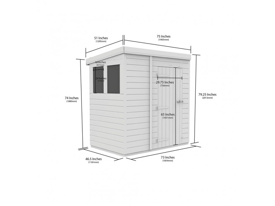 F&F 4ft x 6ft Pent Shed