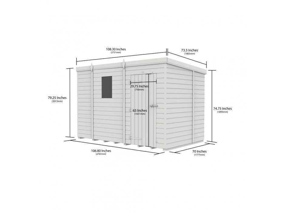 F&F 9ft x 6ft Pent Shed