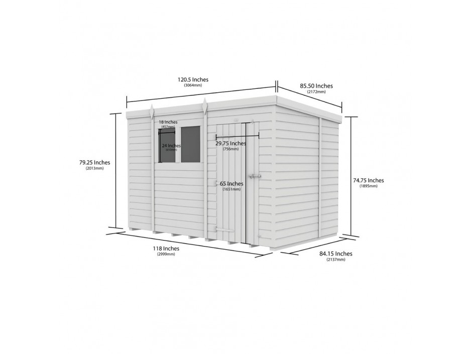 F&F 10ft x 7ft Pent Shed