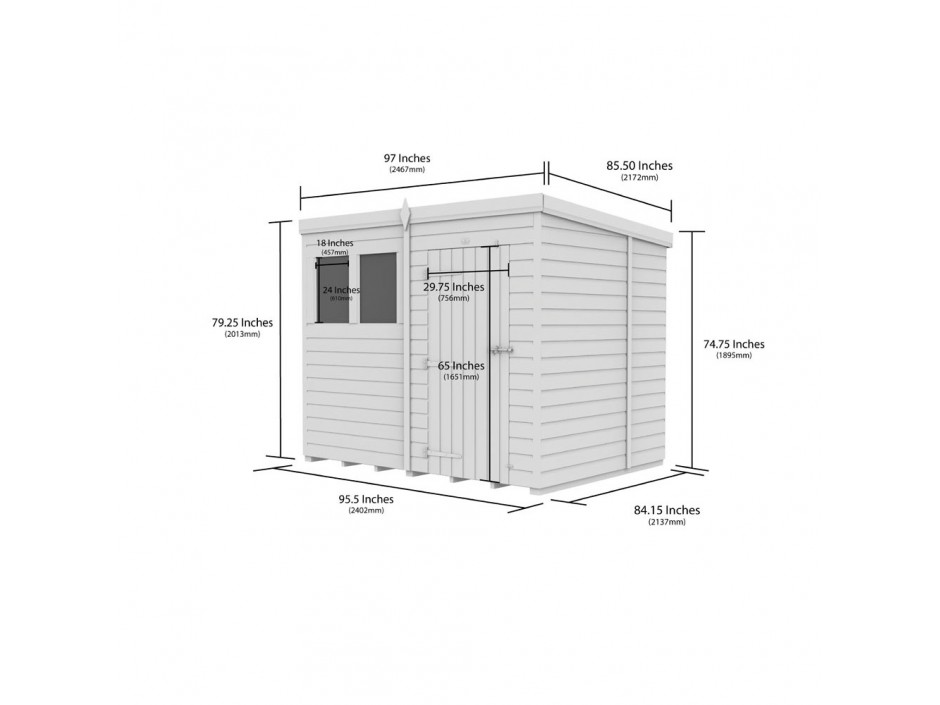 F&F 8ft x 7ft Pent Shed