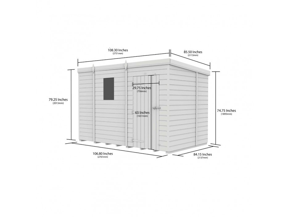F&F 7ft x 9ft Pent Shed