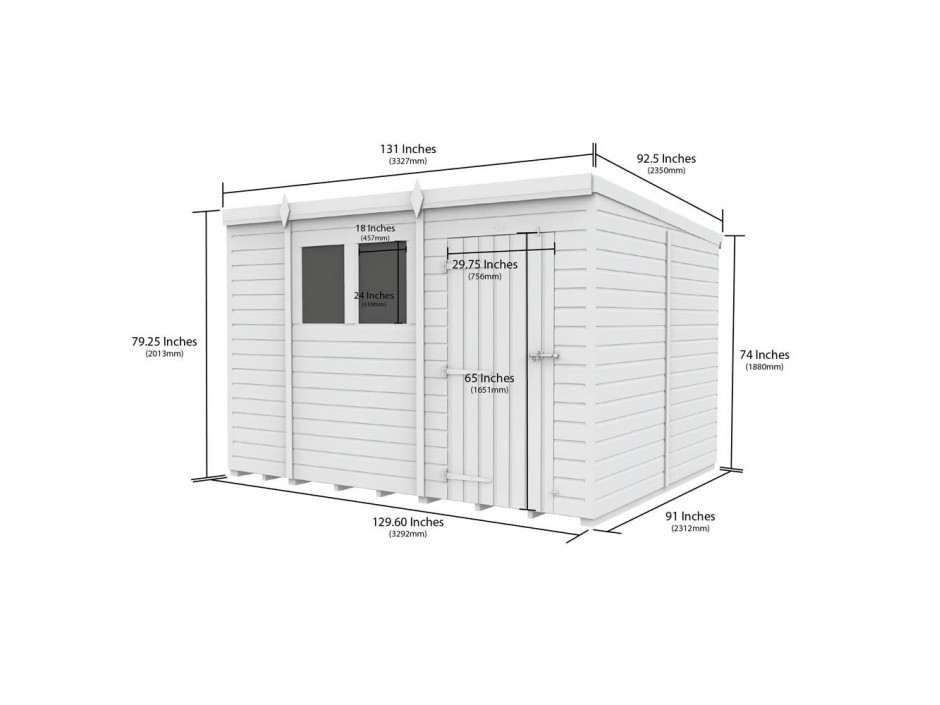 F&F 11ft x 8ft Pent Shed