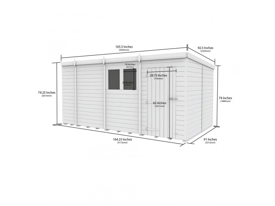 F&F 14ft x 8ft Pent Shed