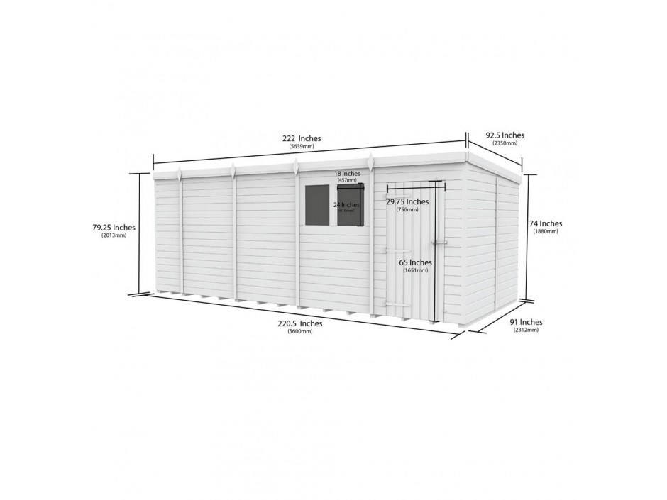 F&F 19ft x 8ft Pent Shed