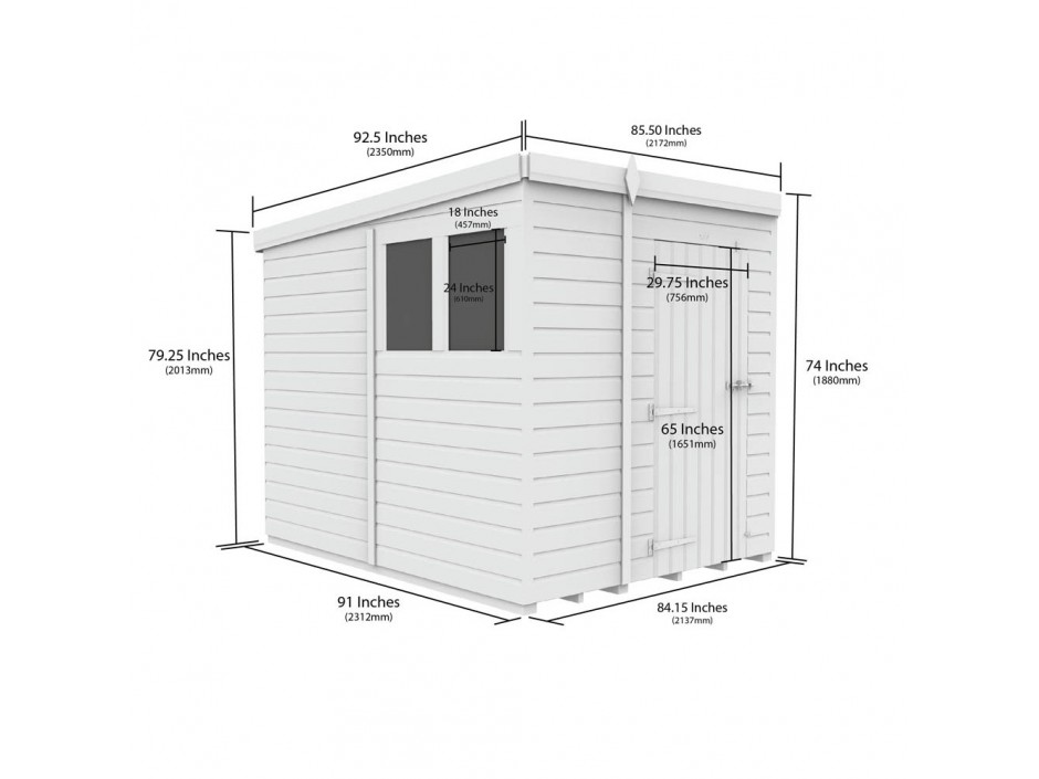 F&F 7ft x 8ft Pent Shed