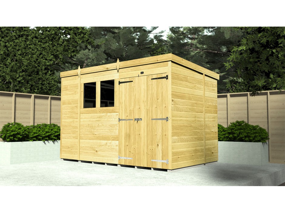 14ft X 4ft Pent Shed