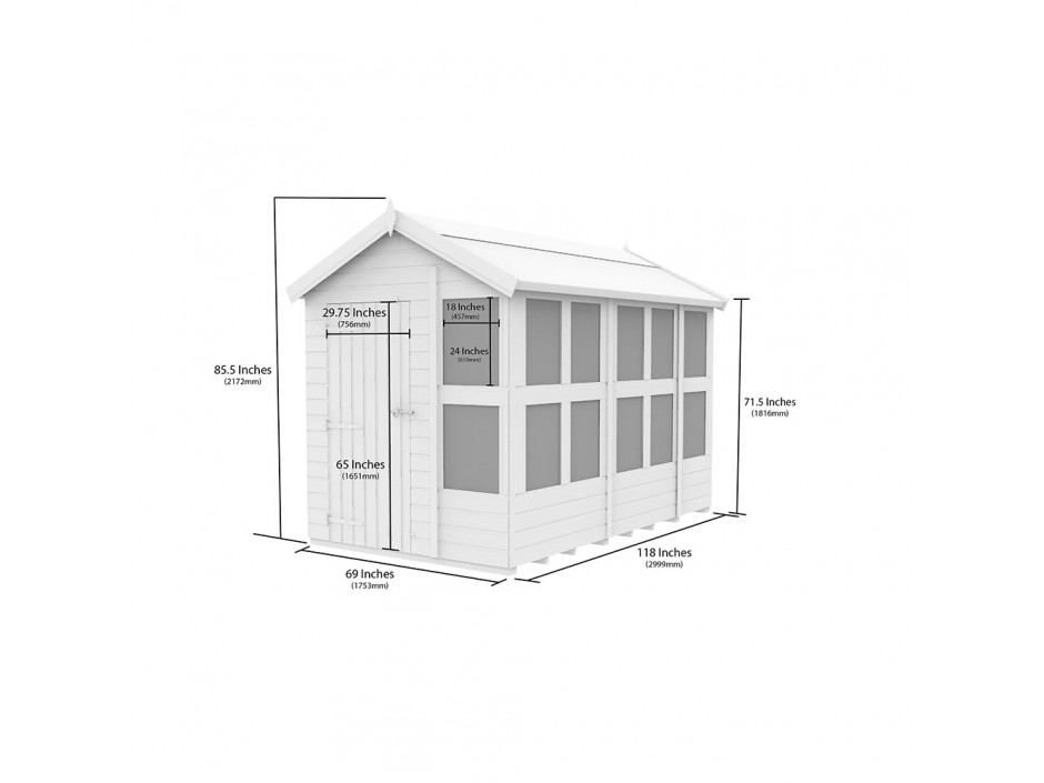 10ft x 6ft Apex Potting Shed