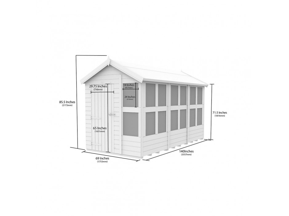 12ft x 6ft Apex Potting Shed