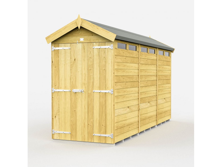 F&F 4ft x 12ft Apex Security Shed