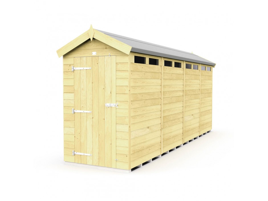 F&F 4ft x 16ft Apex Security Shed