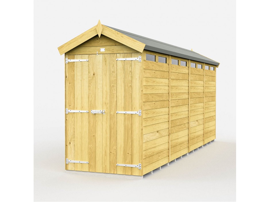 F&F 4ft x 16ft Apex Security Shed