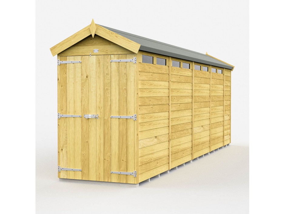 F&F 4ft x 19ft Apex Security Shed