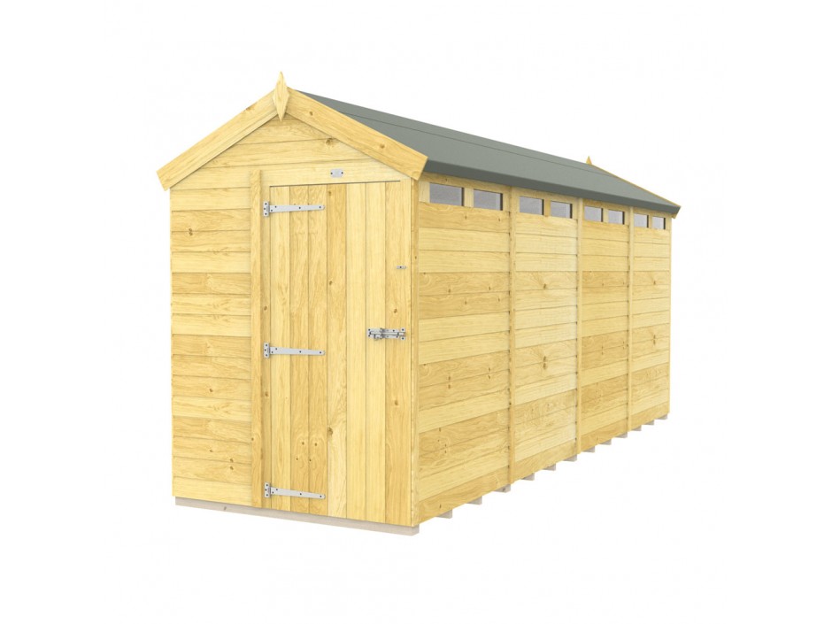 F&F 5ft x 16ft Apex Security Shed