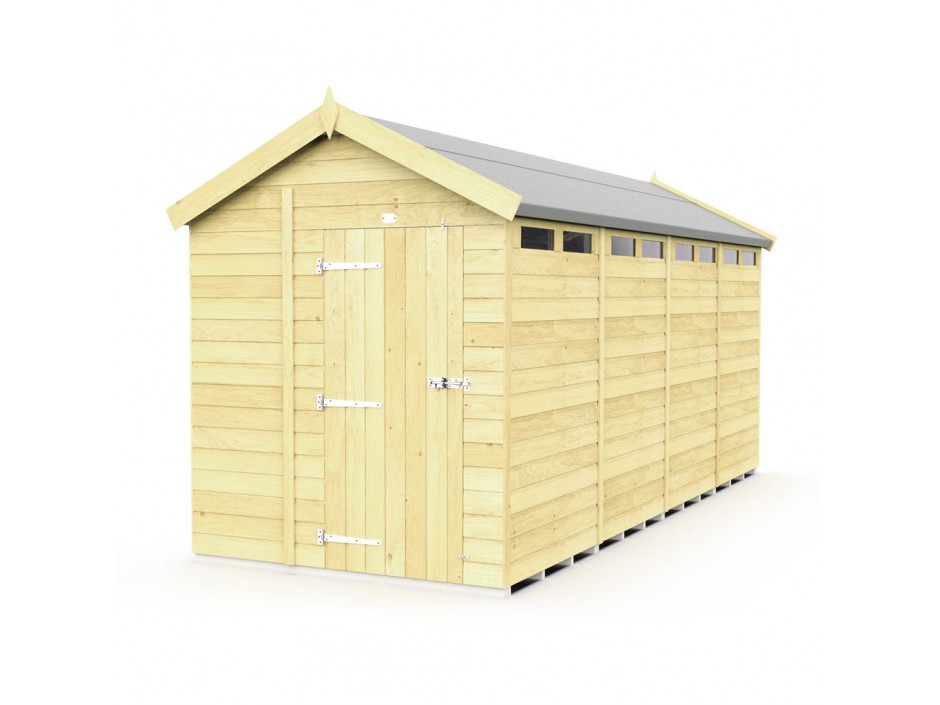 F&F 7ft x 16ft Apex Security Shed