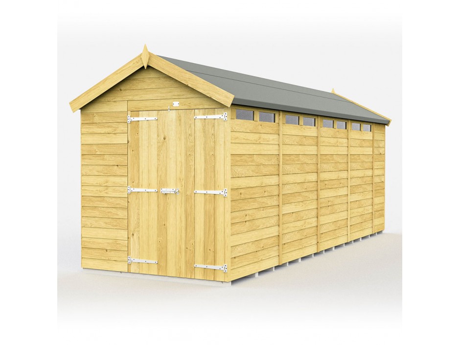 F&F 7ft x 19ft Apex Security Shed