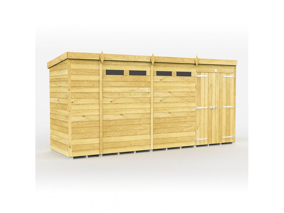 F&F 4ft x 15ft Pent Security Shed
