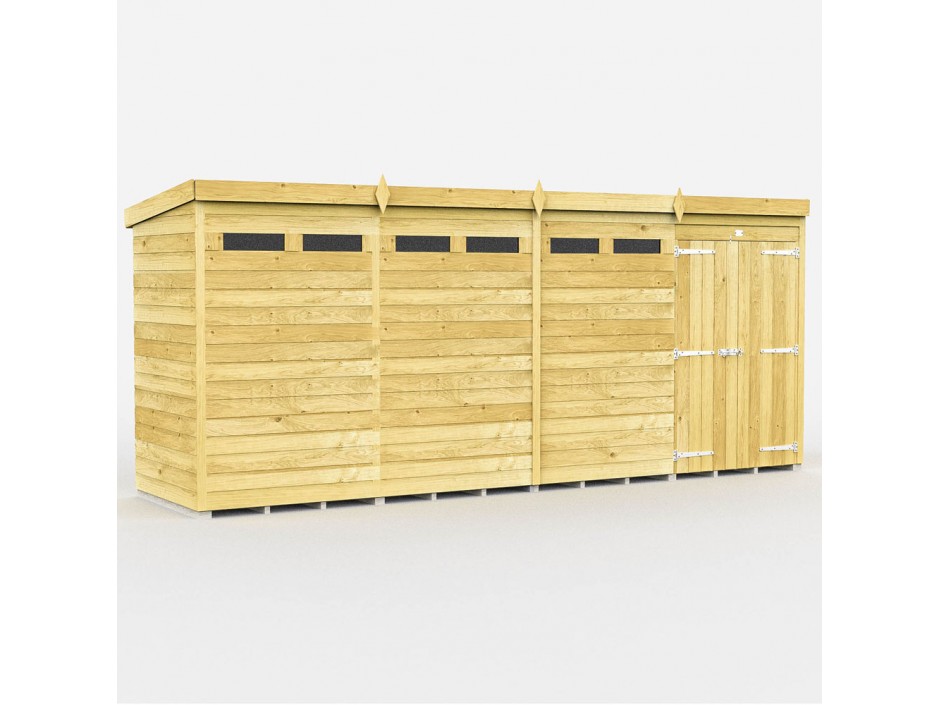 F&F 4ft x 16ft Pent Security Shed