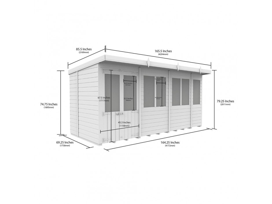 F&F 14ft x 6ft Pent Summer House