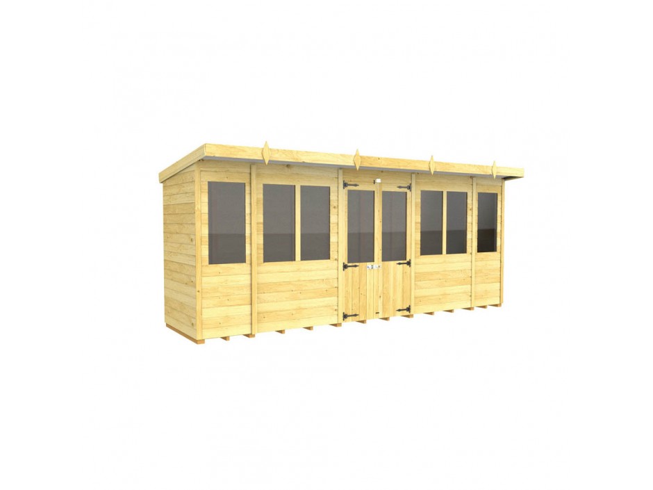 F&F 16ft x 4ft Pent Summer House