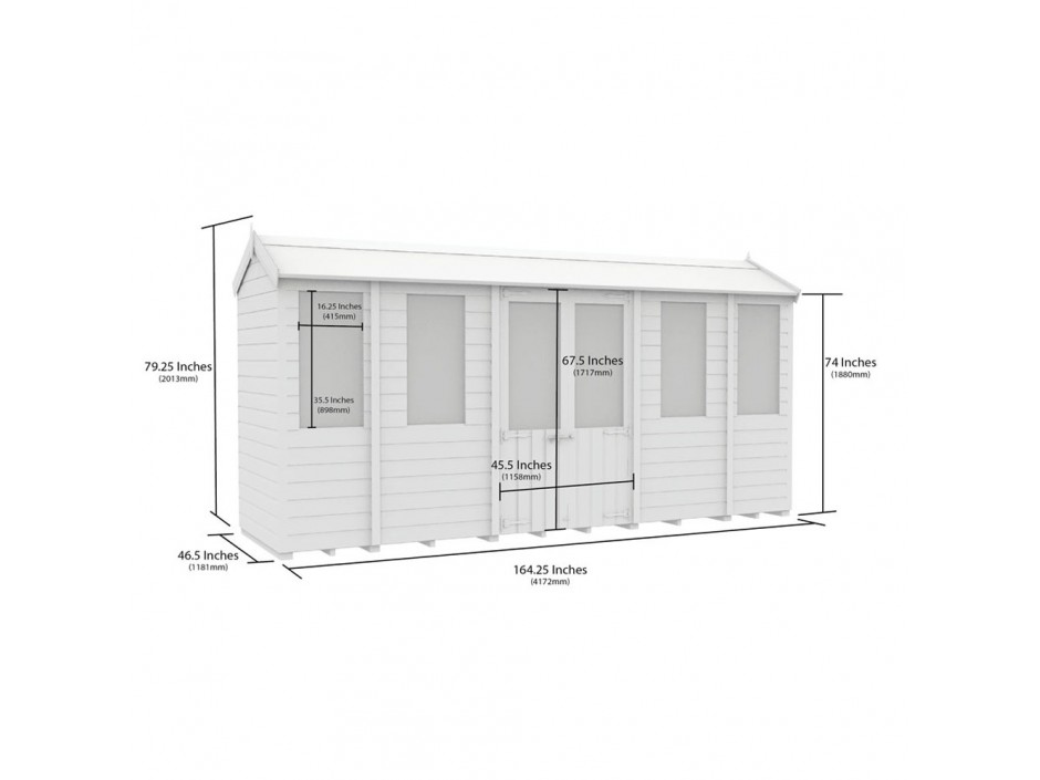 F&F 4ft x 14ft Apex Summer House