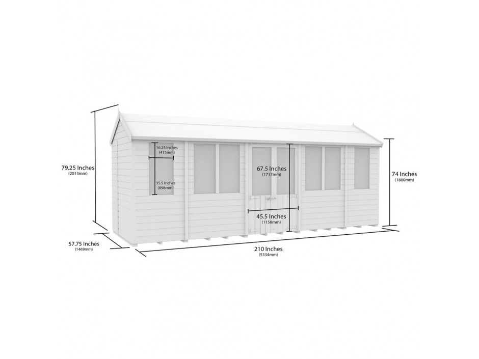 F&F 5ft x 18ft Apex Summer House