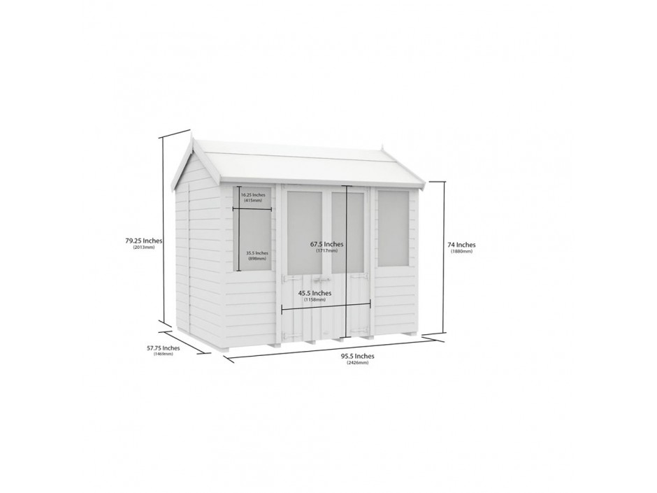 F&F 5ft x 8ft Apex Summer House