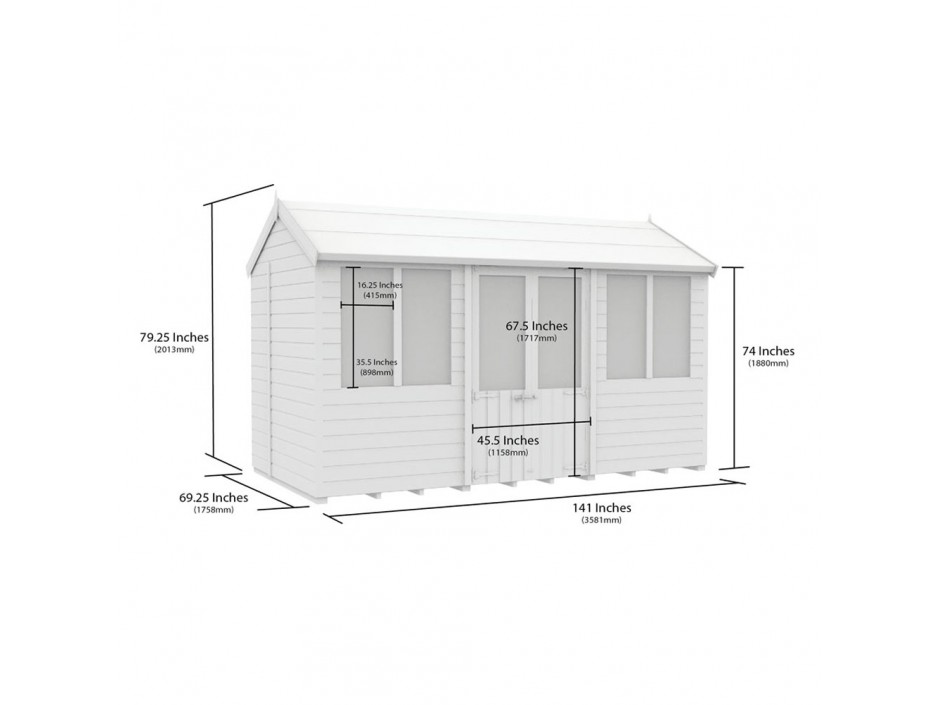 F&F 6ft x 12ft Apex Summer House