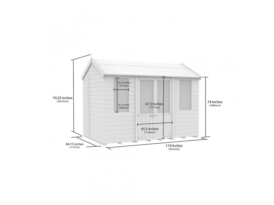 F&F 7ft x 10ft Apex Summer House
