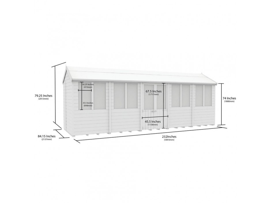 F&F 7ft x 20ft Apex Summer House