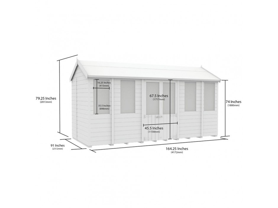 F&F 8ft x 14ft Apex Summer House