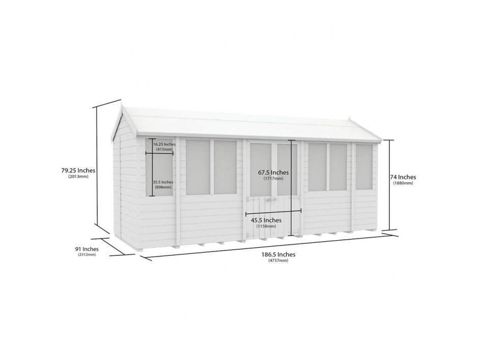 F&F 8ft x 16ft Apex Summer House