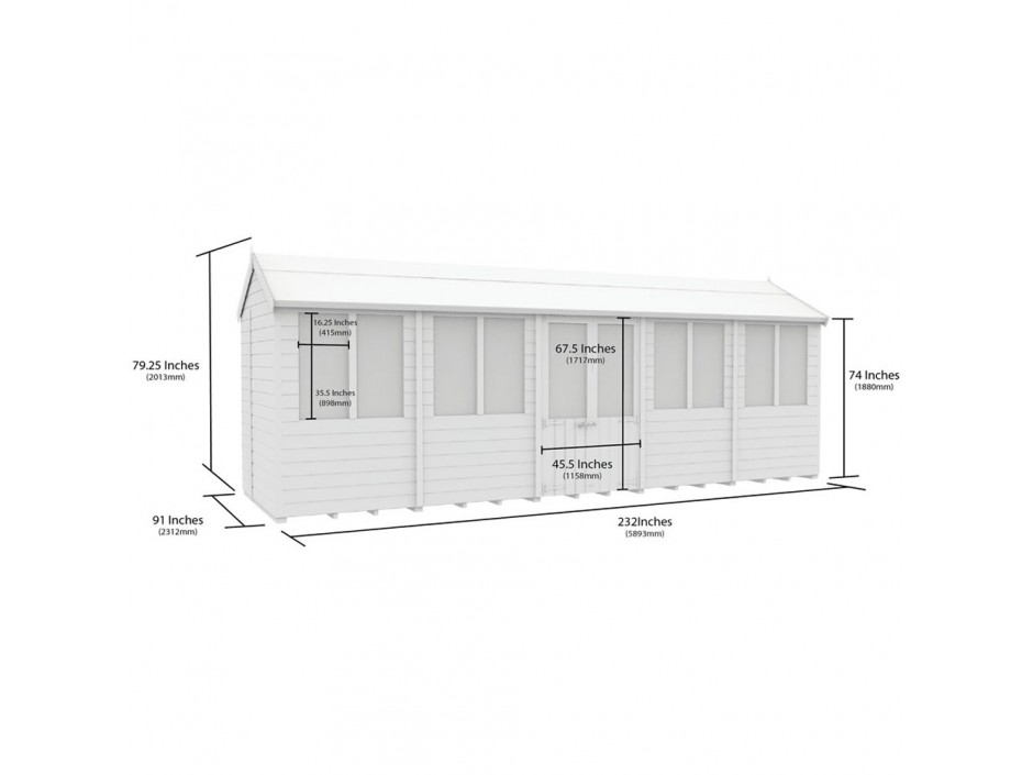 F&F 8ft x 20ft Apex Summer House