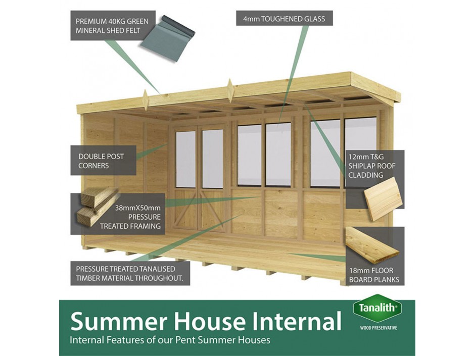 F&F 8ft x 16ft Apex Summer House
