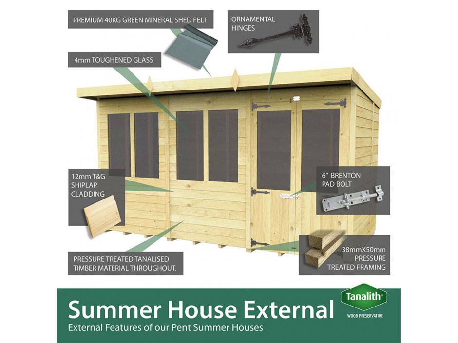 F&F 8ft x 18ft Apex Summer House
