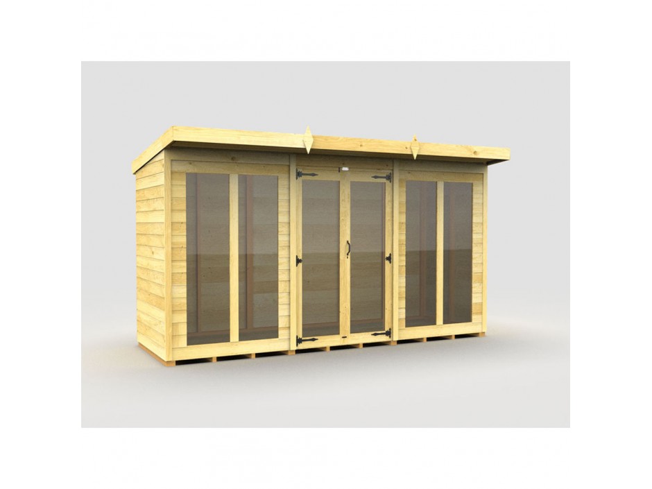 12ft x 4ft Pent Summer House (Full Height Window)