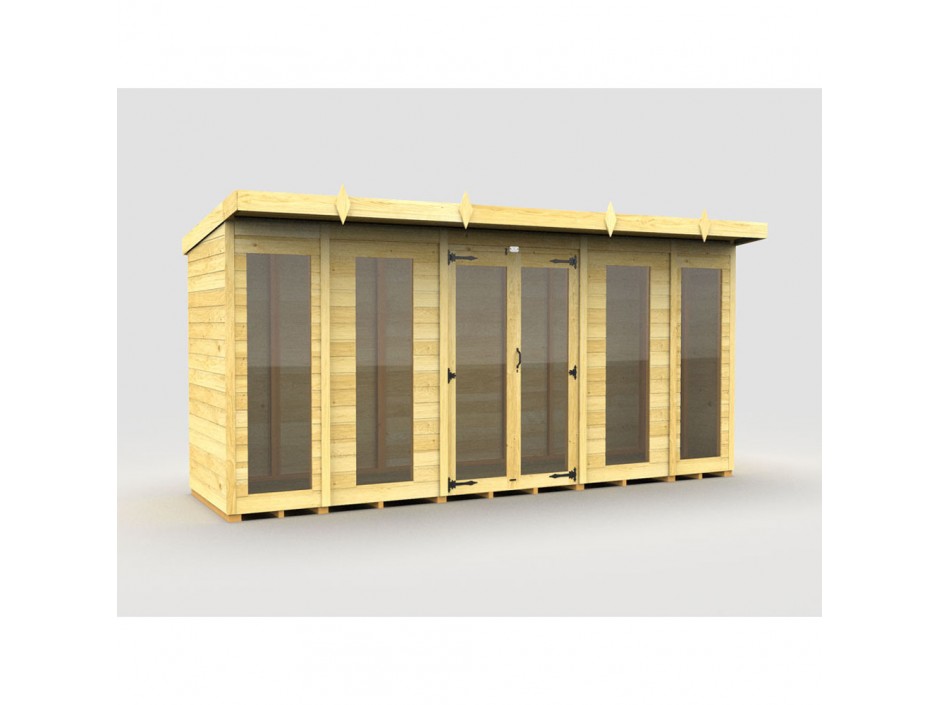 14ft x 4ft Pent Summer House (Full Height Window)