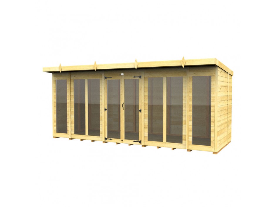 16ft x 5ft Pent Summer House (Full Height Window)