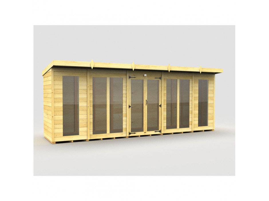 18ft x 4ft Pent Summer House (Full Height Window)