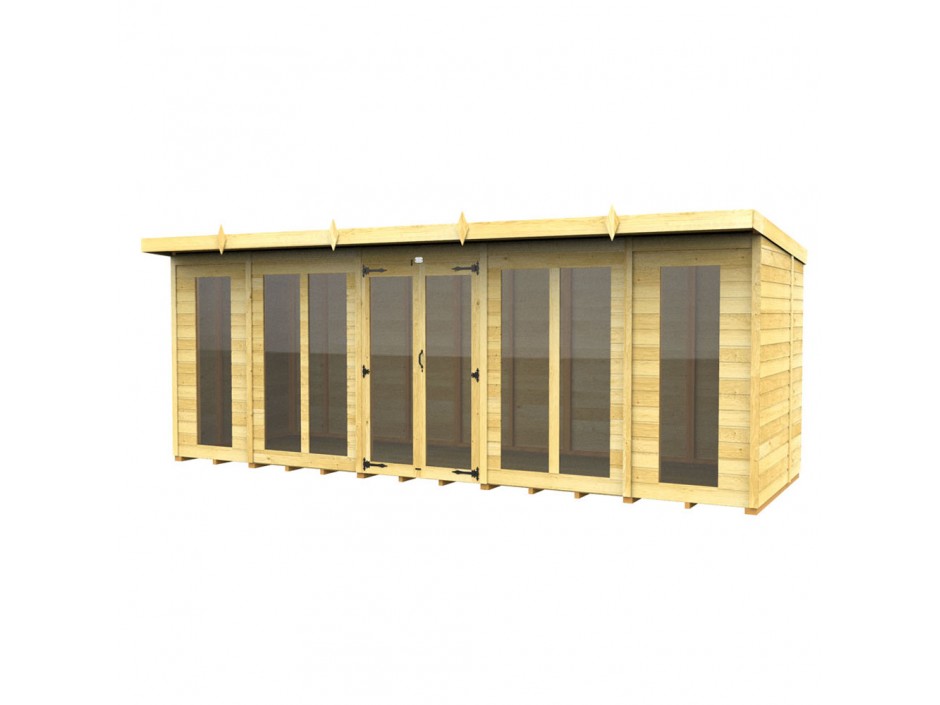 18ft x 5ft Pent Summer House (Full Height Window)